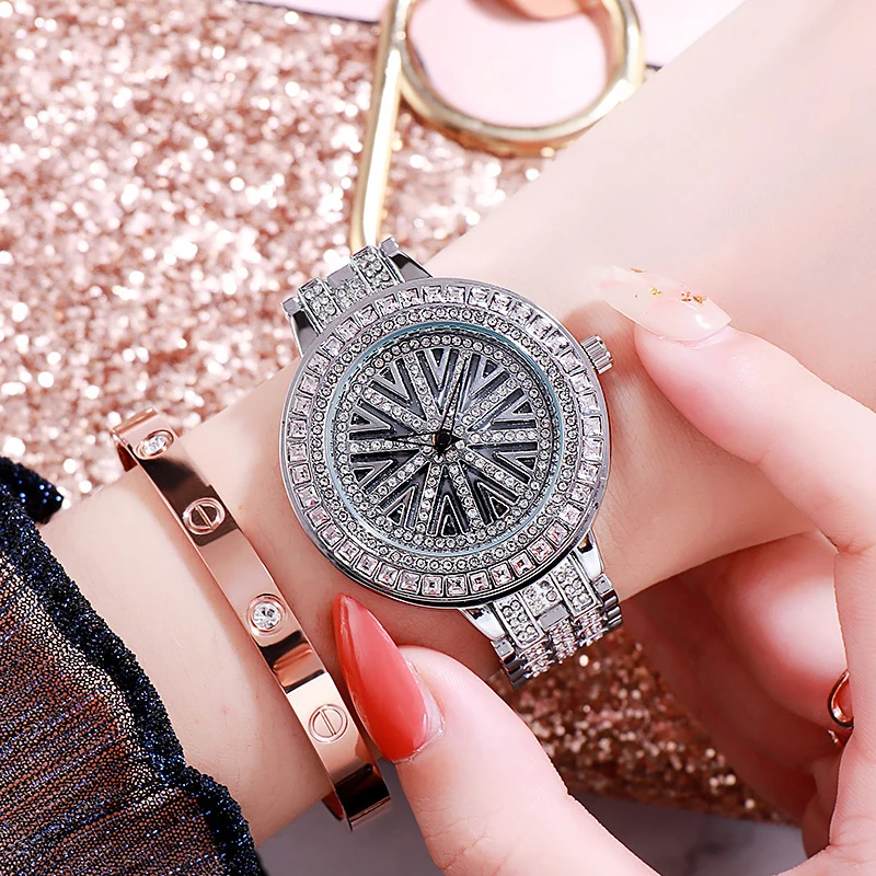 Orologi al quarzo moda oro da polso da donna orologi eleganti con diamanti in cristallo orologio di lusso impermeabile in acciaio inossidabile