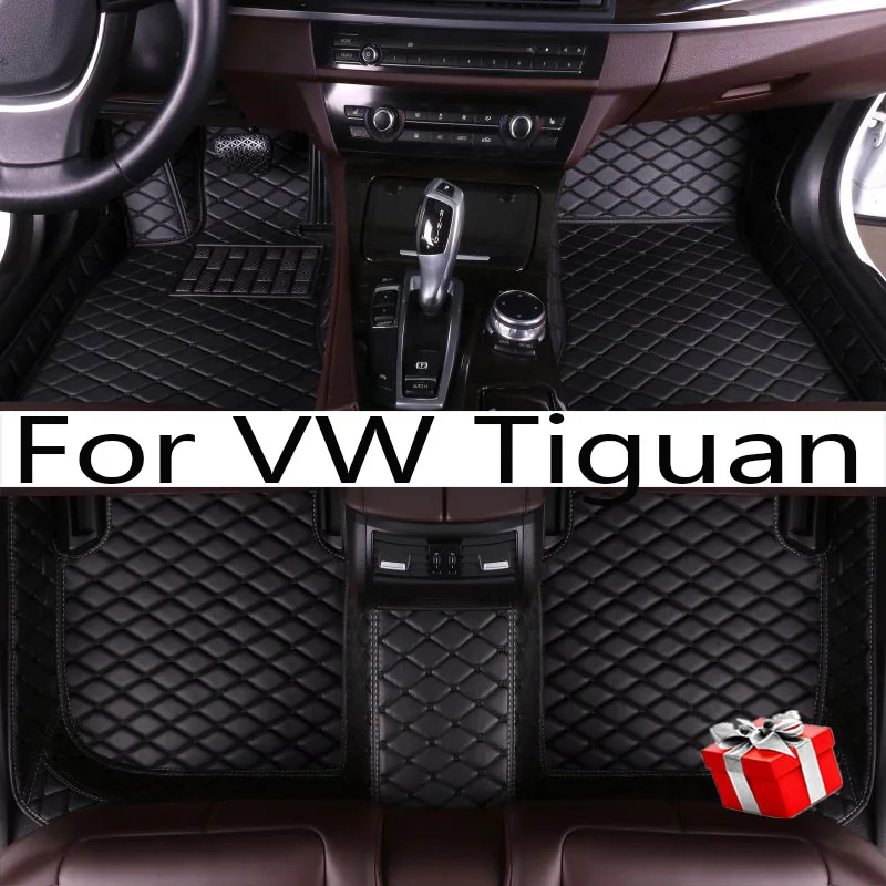 

Car Mats Floor For VW Tiguan Allspace LWB 2017~2022 7seat Leather Not Computer Box Under The Driver Seat Car Accessories