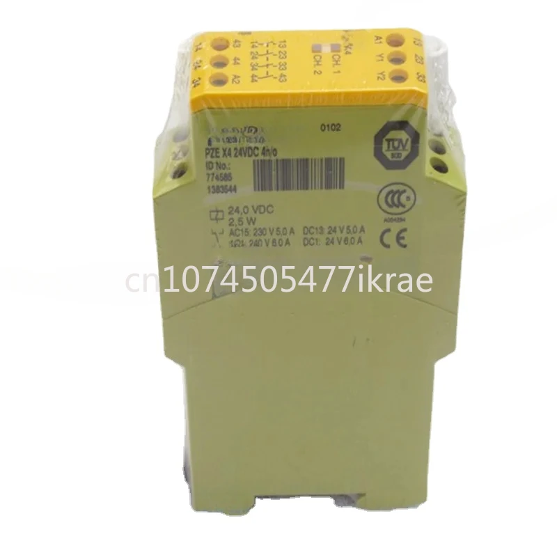 New Safety Relay  774585 PZE X4 24VDC 4n/o