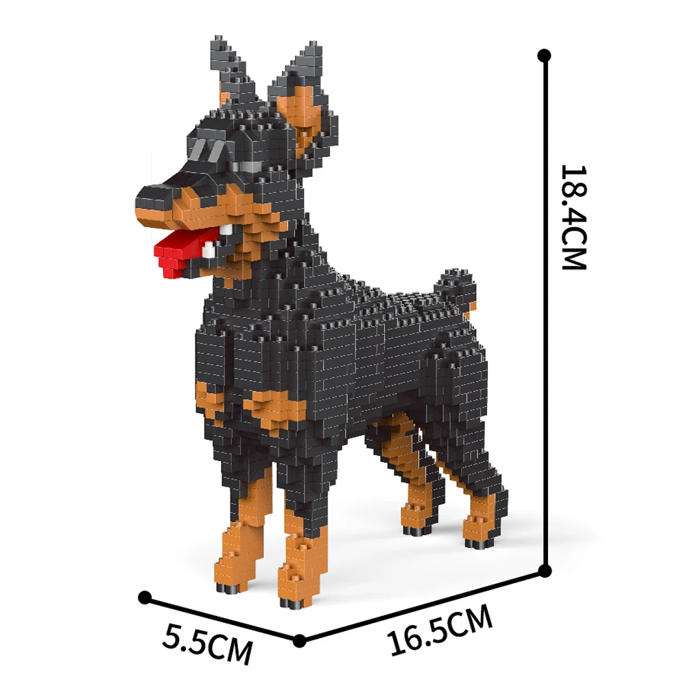 Knew Built Dog Micro Mini Building Blocks Toys: Adorable Doberman Pinscher, Ideal Pet Lover Gift, Celebrate Canine Companionship