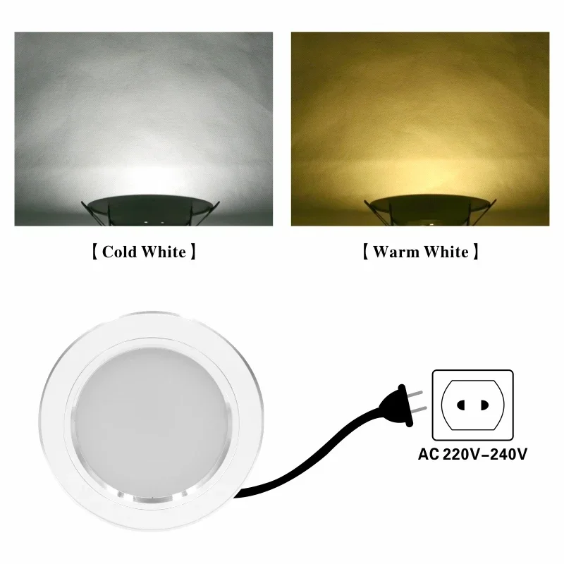 6pcs/lot LED Downlight 5W 9W 12W 15W 18W Round Ultra Thin Aluminum Recessed Lamp 220V-240V Led Bulb Indoor Led Spot Lighting