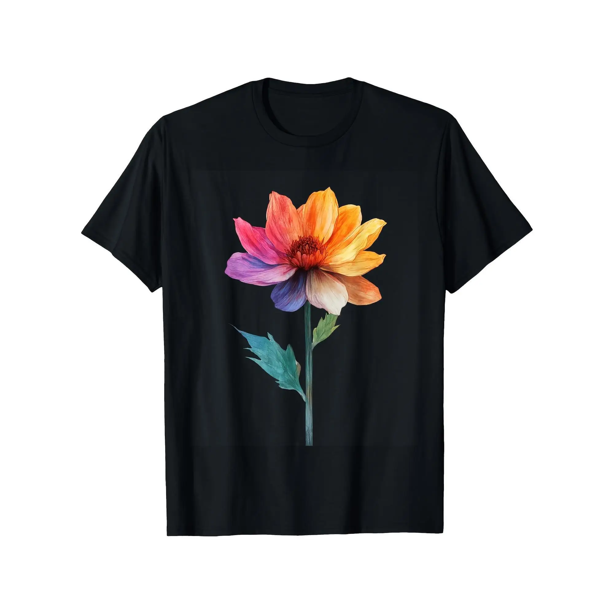 

Watercolor Sunflower Graphic T-Shirt Colorful Floral Art Tee for Women Men S-3XL Casual Summer Streetwear Top