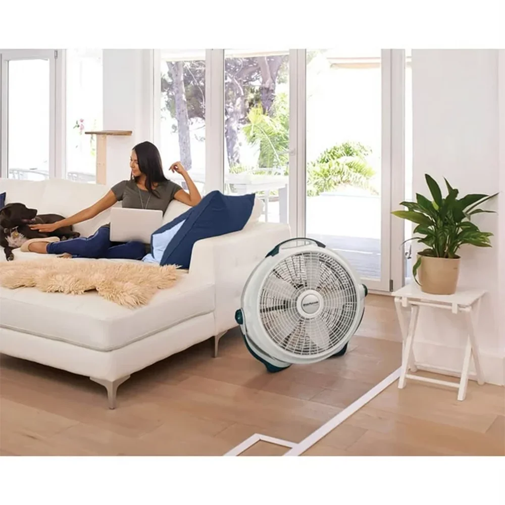 Windmachine 20 "Draaibare Luchtcirculatievloerventilator, 3 Snelheden, 23" H, Grijs, 3300, Nieuw