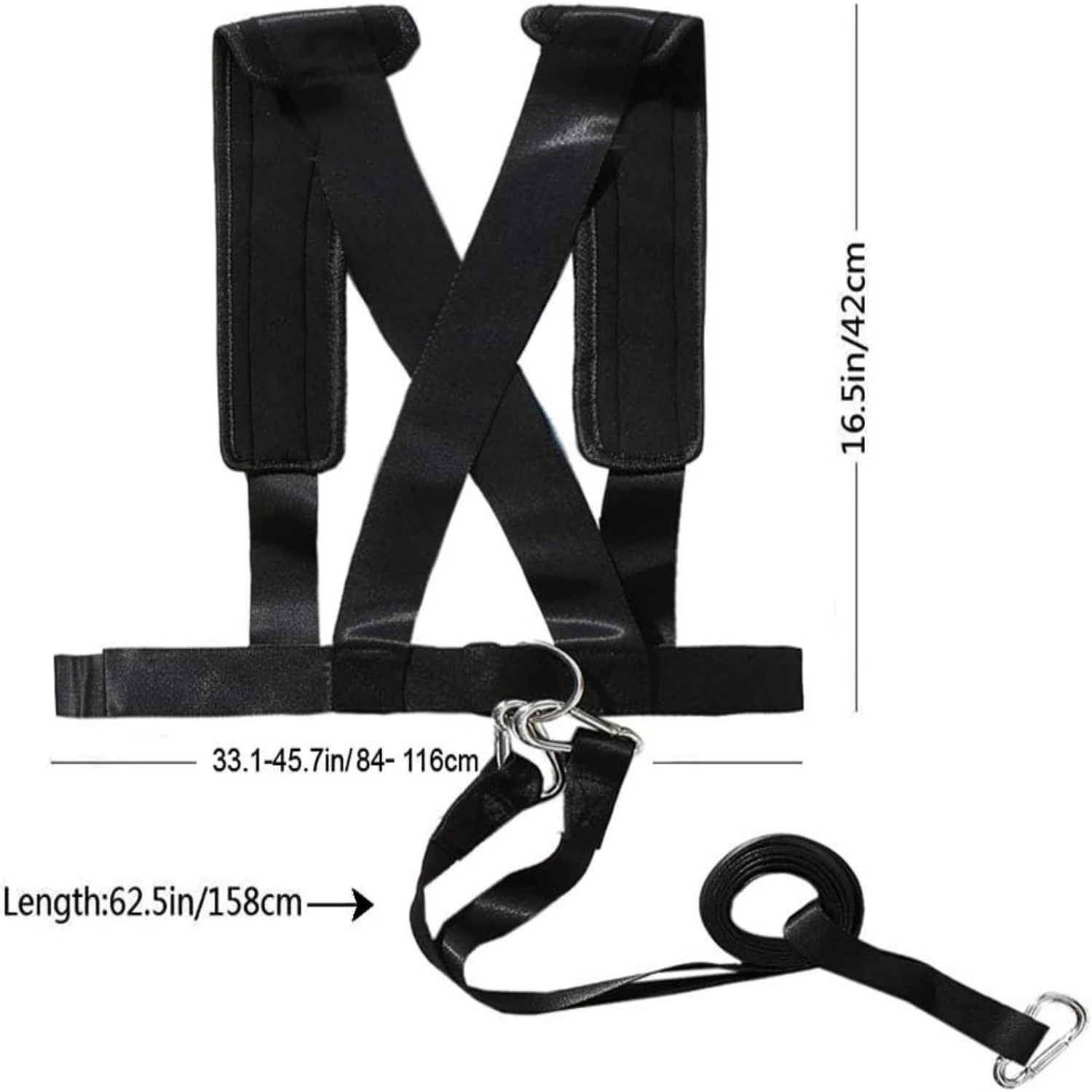 

Enhance Strength and Endurance with Padded Heavy-Duty Adjustable Fitness Resistance Training Sled Harness - Shoulder Strap for T