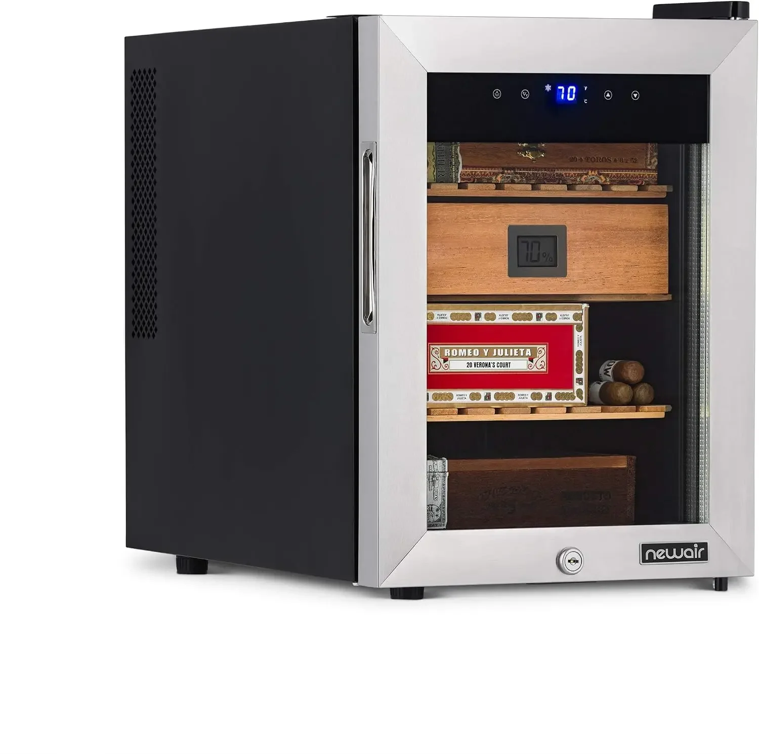 250 Count Electric Cigar Humidor Box | Cigar Cooler Cabinet with Opti-Temp™ Heating & Cooling | Digital Temperature Controls