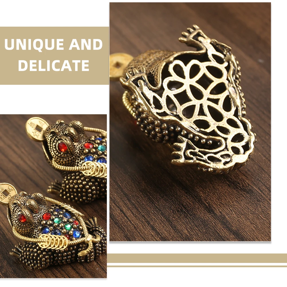 

Golden Toad Fengshui Statue 9cmx5 3cmx4cm Copper Decor Living Room Office Desktop Adornment Wealth Attractor Ancient