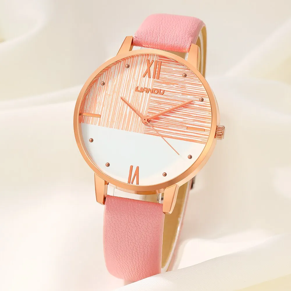 5PCS Set Womens Fashion Quartz Watch Female Clock Geometry Dial Luxury Brand Design Ladies Casual Watch Relogio Feminino