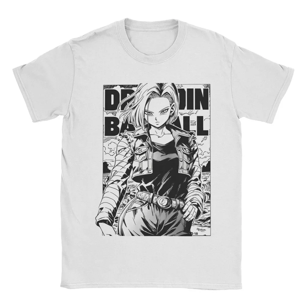 

Футболка унисекс из чистого хлопка Dragon Ball Android 18, новинка лета 2026, свободная повседневная рубашка с короткими рукавами и принтом аниме для родителей и детей
