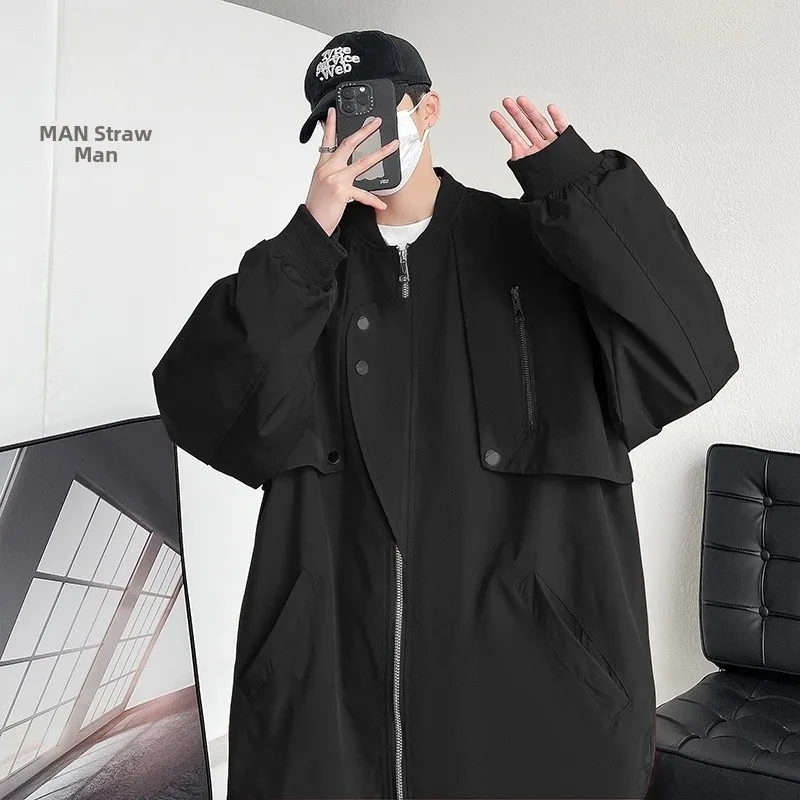 

Casual Men's Pilot Jaet Spring Autumn American Trendy Brand Multi-Zipper Baseball Sle Versatile Leisure Outerwear