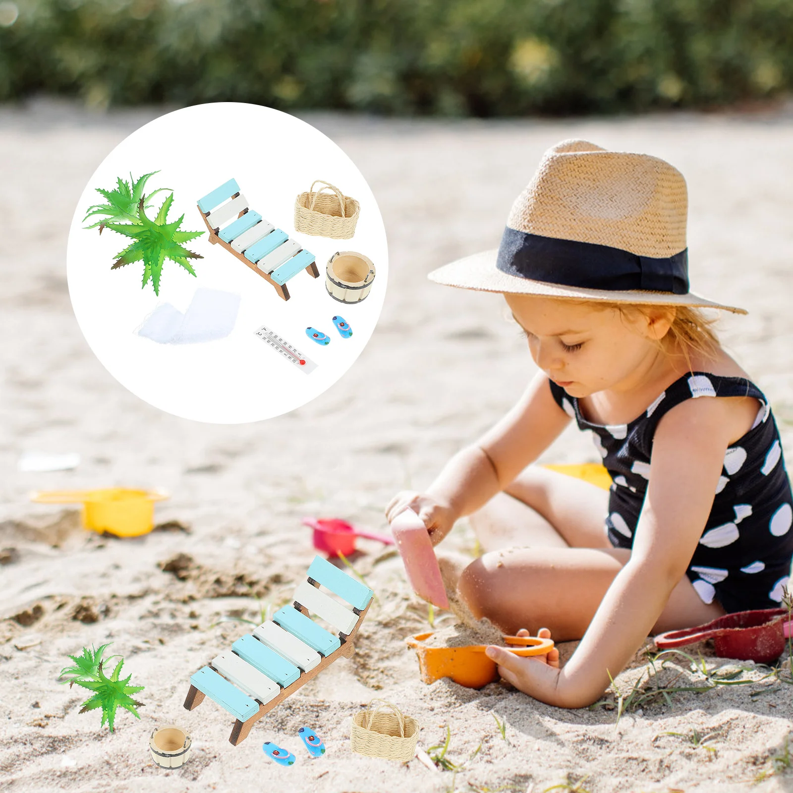 

House Beach Chair Recliners Tiny Miniature Things Accessories Cloth Plastic Dollhouse 1 12 Kit Miniatures Items