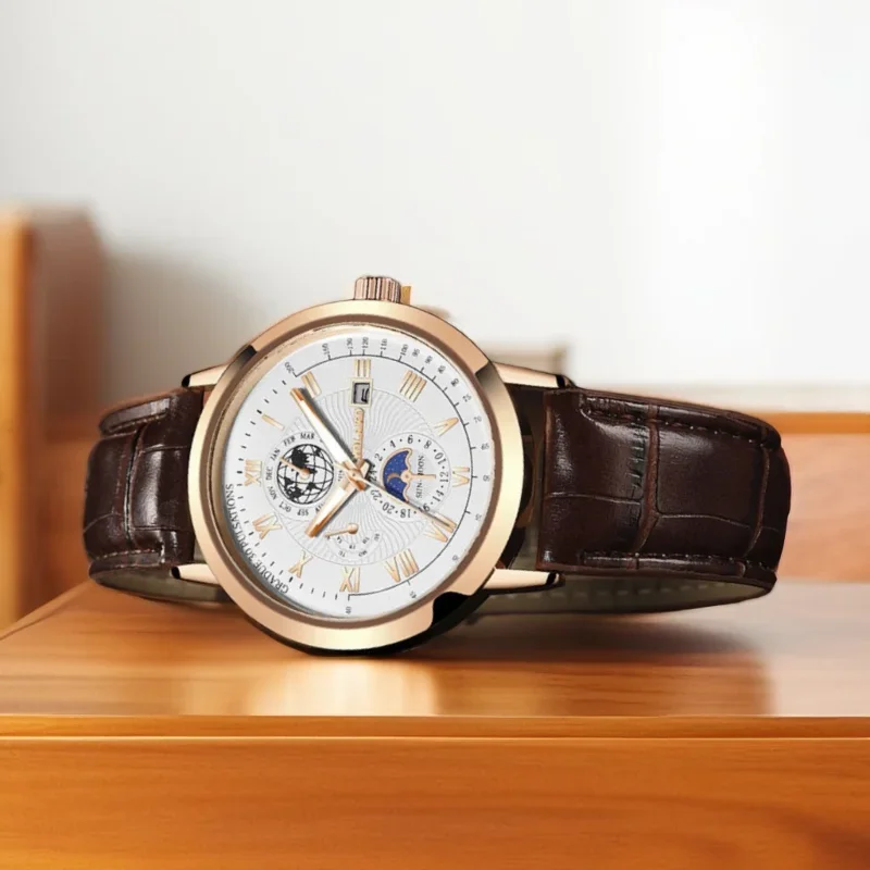 남성용 가죽 쿼츠 시계, 비즈니스 활동용 쿼츠 손목 시계, 럭셔리 비즈니스 신사