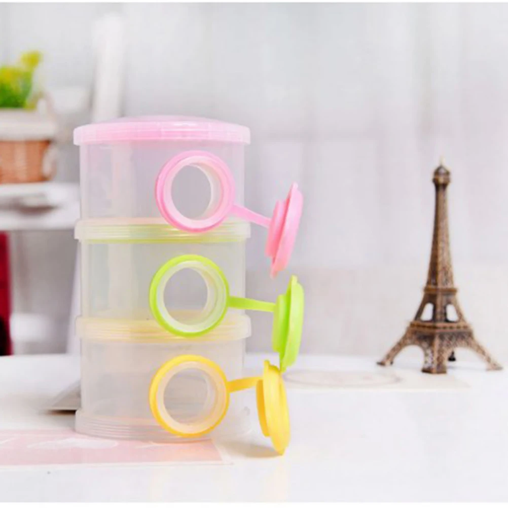 

Baby Milk Powder Dispenser 3 Layers Formula Container Non-Spill Stackable Snack Storage for Outings Milk Powder Dispenser