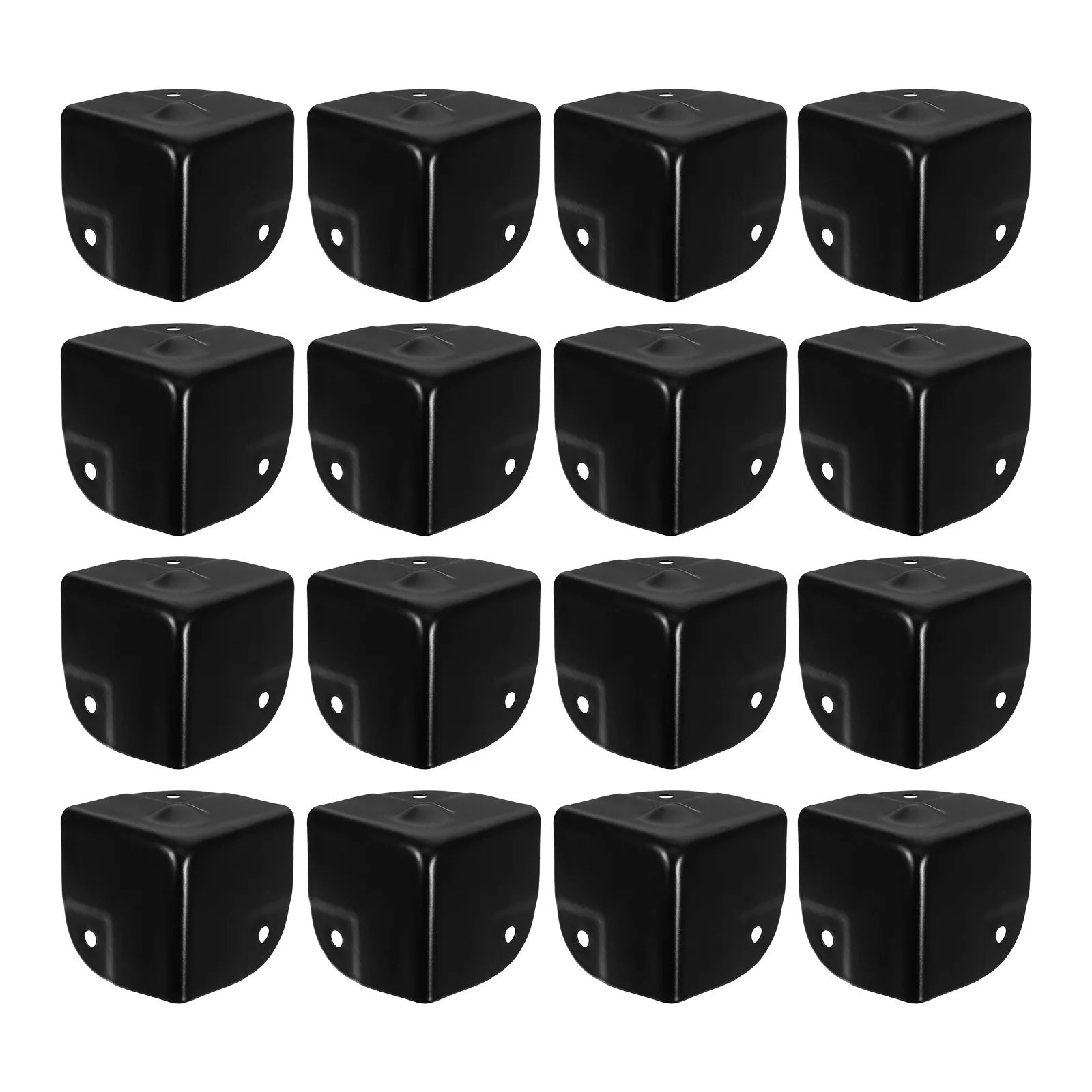 16 pçs triângulo bola canto envoltório preto prateleira de metal borda protetor para alto-falante gabinete caso vôo móveis liga alumínio canto