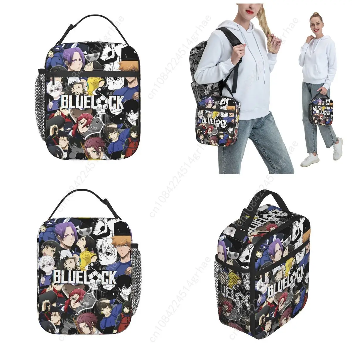 Blue Lock Bachira Yoichi Isagi Accessories Insulated Lunch Bag For Office Football Manga Storage Bag Cooler Thermal Lunch Box