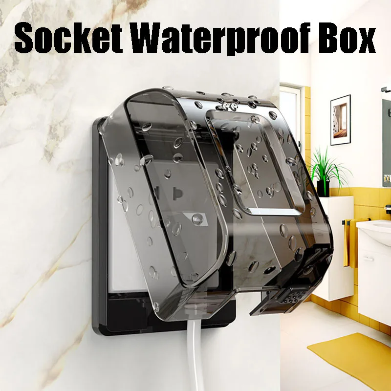 

Portable Self-Adhesive Switch Protective Cover Waterproof Kids Safety Electric Plug Cover Power Outlet Socket Protector