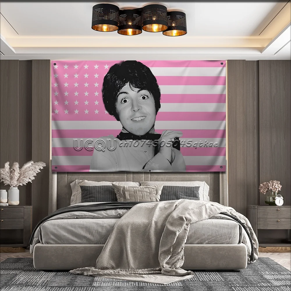 America USA P-Paul M-McCartney Flag For Garden Flags Party Living Room Home Balcony Wall Decor Banner Bedroom Tapestry Outdoor