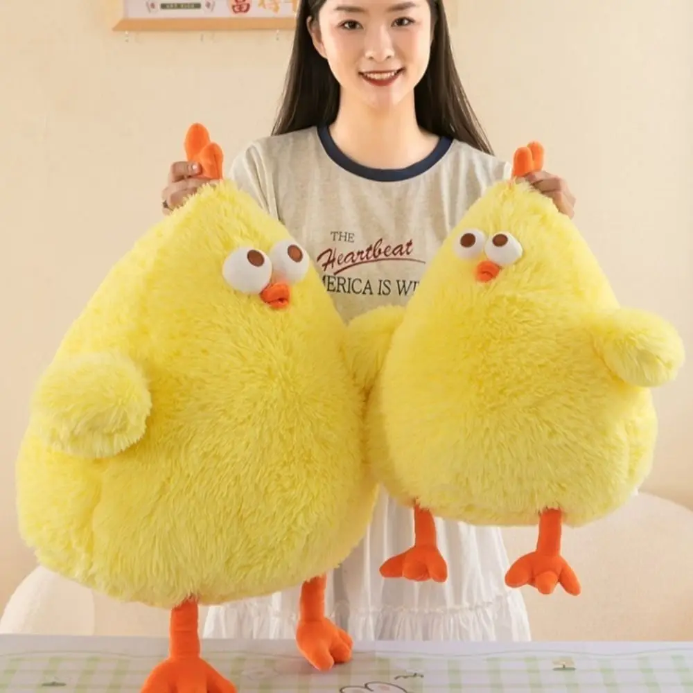 Duck Accompany Doll Long Hair Chicken Plush Toy Soft Stuffed Chicken Plush Pillow Fluffy Cute Plush Dundun Chicken Toy Children