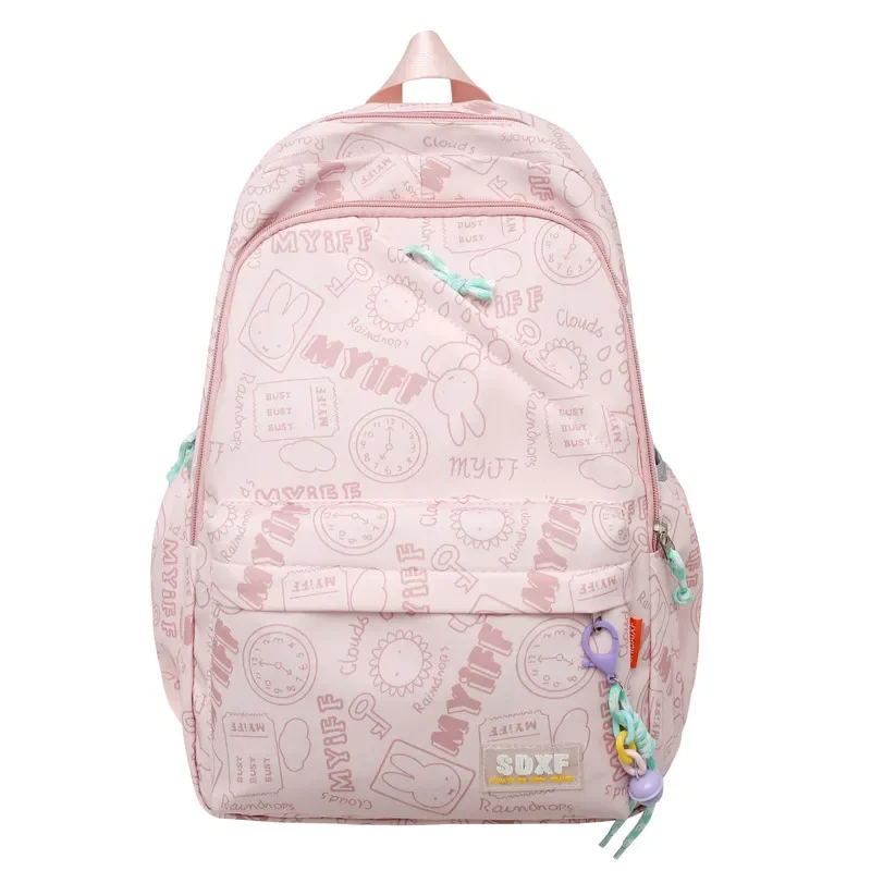 Cute Graffiti Elementary School Student School Bag Lightweight Waterproof Girl Go Out To Play Backpack 14 Inches Laptop Bag