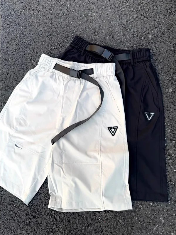 Navy  Label Short Pants Men's Summer Nylon Quick Dry Workwear Straight Leg Five-Quarter Length Casual Trousers