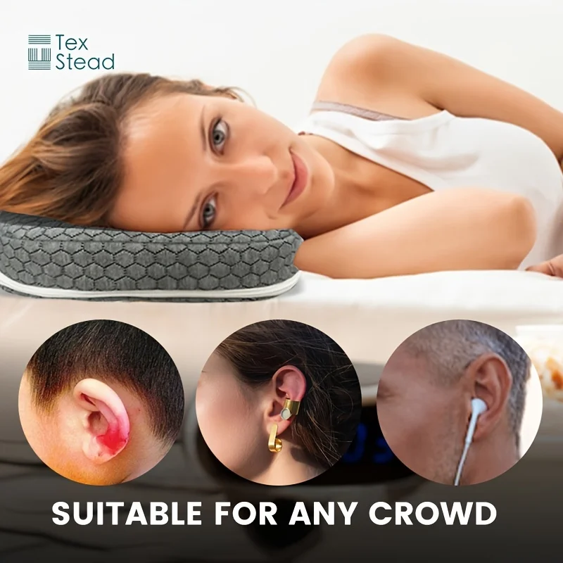Ear Piercing Pillow for Side Sleepers, CNH and Ear Pain Ear Inflammation,with an Ear Hole Sleeping Pillow, Ear Guard Pillow