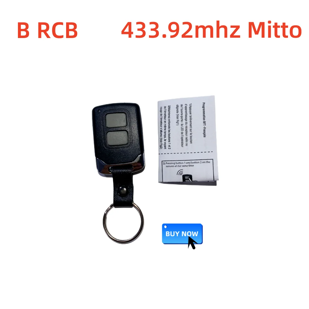 433.92Mhz Rolling Code Mitto B RCB Remote Control For 2 Channel Garage Door Opener Mitto Transmitter Mitto Keyfob Contoller