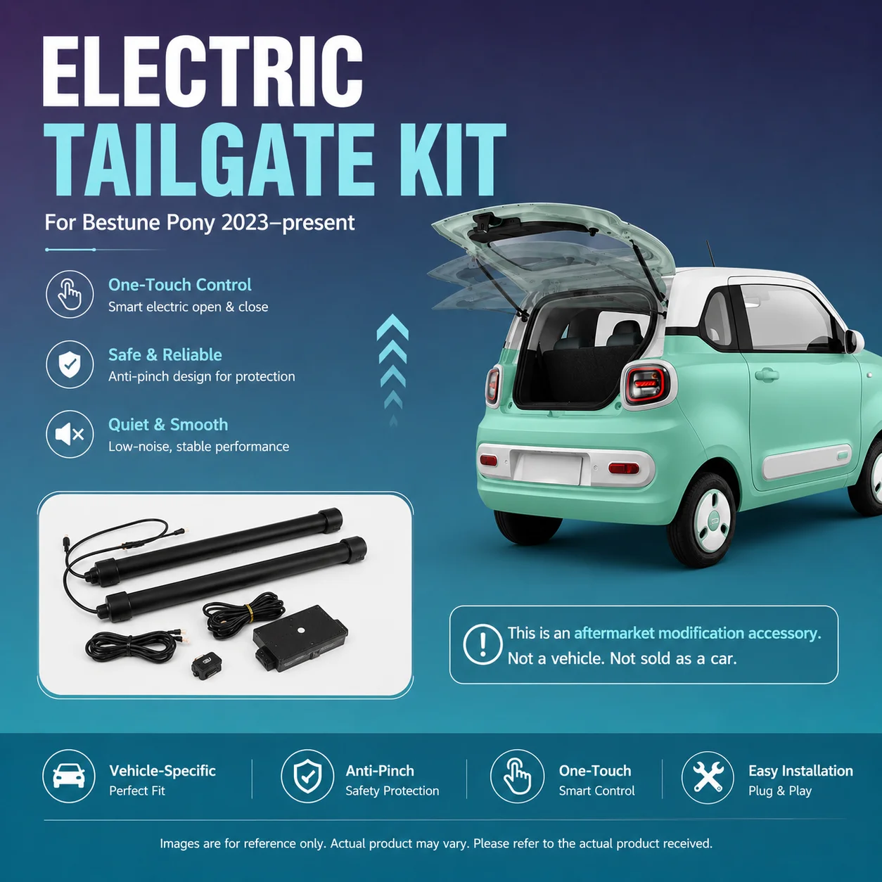 For FAW Bestune Pony Xiaoma 2024-present Electric Tailgate with Sensor Trunk Anti-pinch Memory Height Intelligent Operation