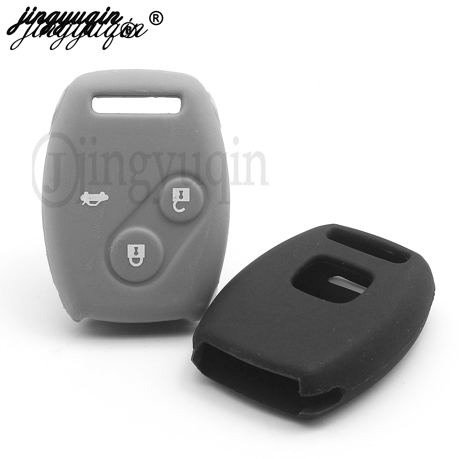 jingyuqin Remote Silicone Car Key Case Cover For Honda Accord CR-V CRV Civic Pilot Fit Freed StepWGN Key 3 Buttons Shell