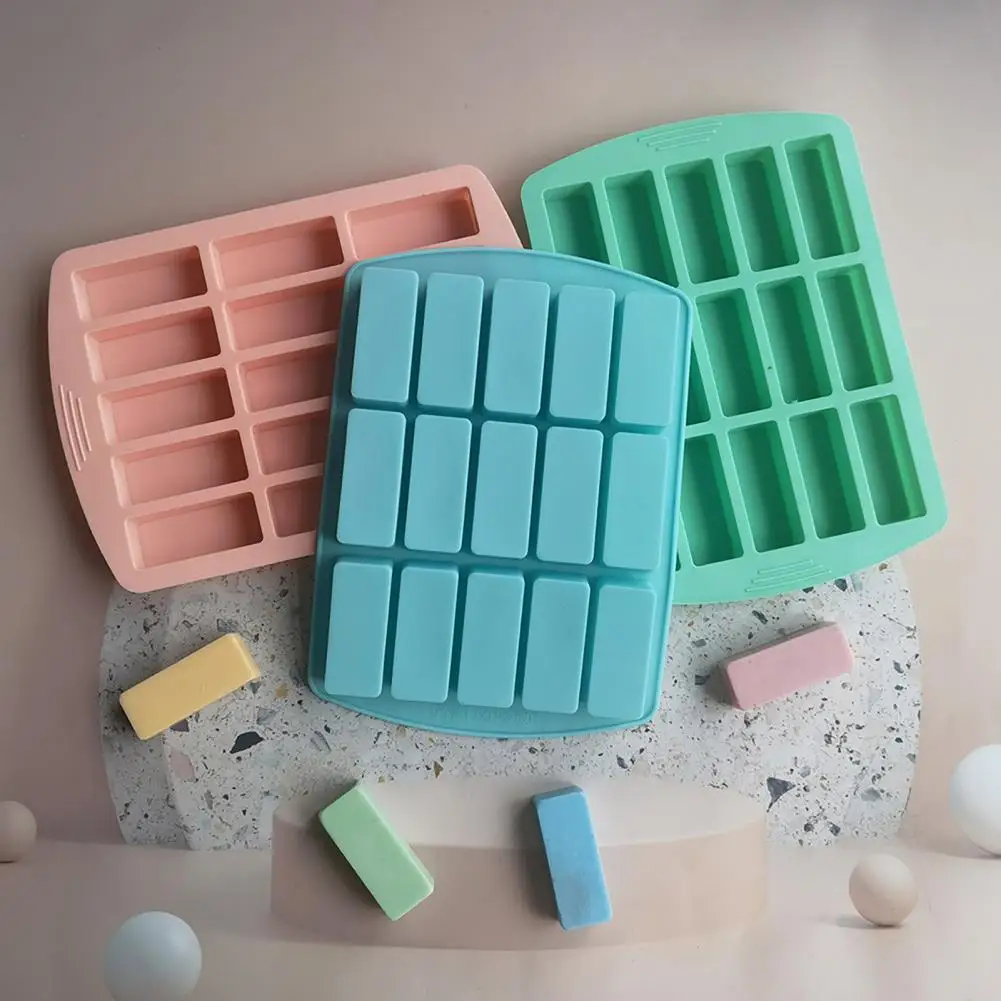 

Cake Mold Silicone Chocolate Mold Ice Cube Tray Grid 15 Cavity DIY Rectangle Baking Mold Non-stick Reusable Pastry Tools