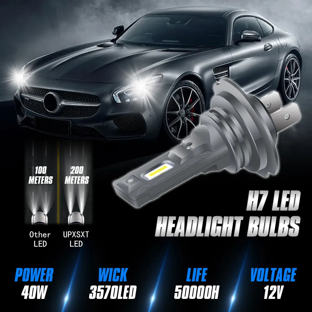 H7 LED Headlight Bulb Mini Wireless 60W 20000LM 6500K CSP for Car Headlamp Auto Diode Lamps H7 Turbo Led 12V Automobile