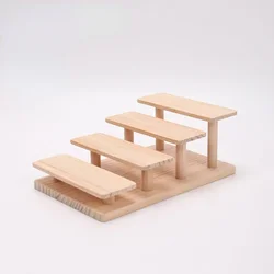 Multi Layer Solid Wood Ladder Glasses Display Rack Jewelry Displays Riser Watch Ring Perfume Model Showcase Storage Organizer