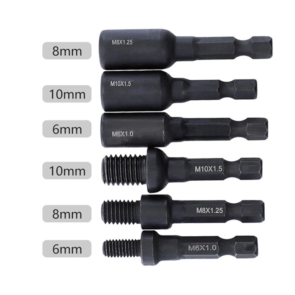 

3*Self-Tapping Socket Adapter Set For Insert Nuts Hanger Bolt M6 M8 M10 Impact- Driver Socket Adapter Hex Shank Wrench