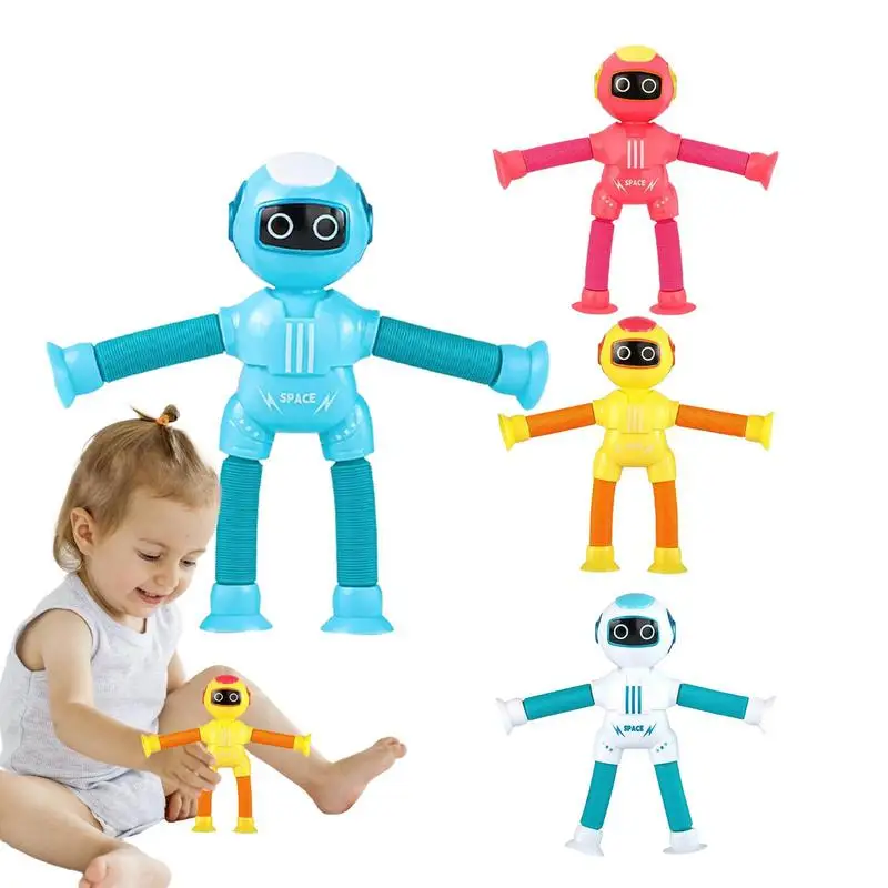 

Telescopic Tube Toys 4Pcs Telescopic Robot Pop Tubes Fidget Toys Imaginative Play Shape Changing Robotics Toy Party Favors For