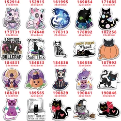 DIY Happy Halloween Black Cat Printed Craft Supplies Akcesoria do szycia Formy z żywicy planarnej 10 sztuk. PR- 152914