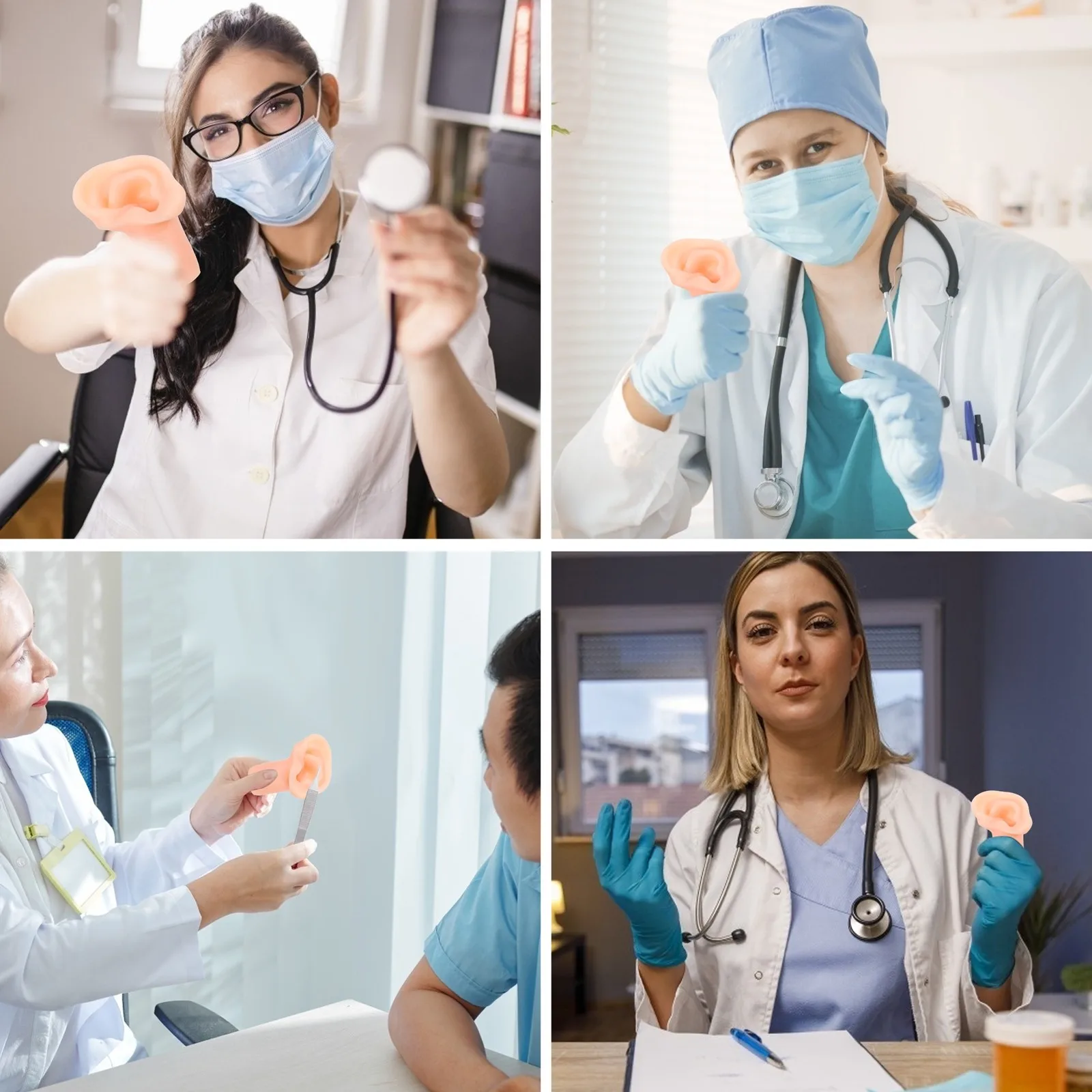 

Реалистичная силиконовая ушная модель с четкими контурами и структурными деталями для обучения отологии, поставщиков слуховых аппаратов, изготовления серег-гвоздиков