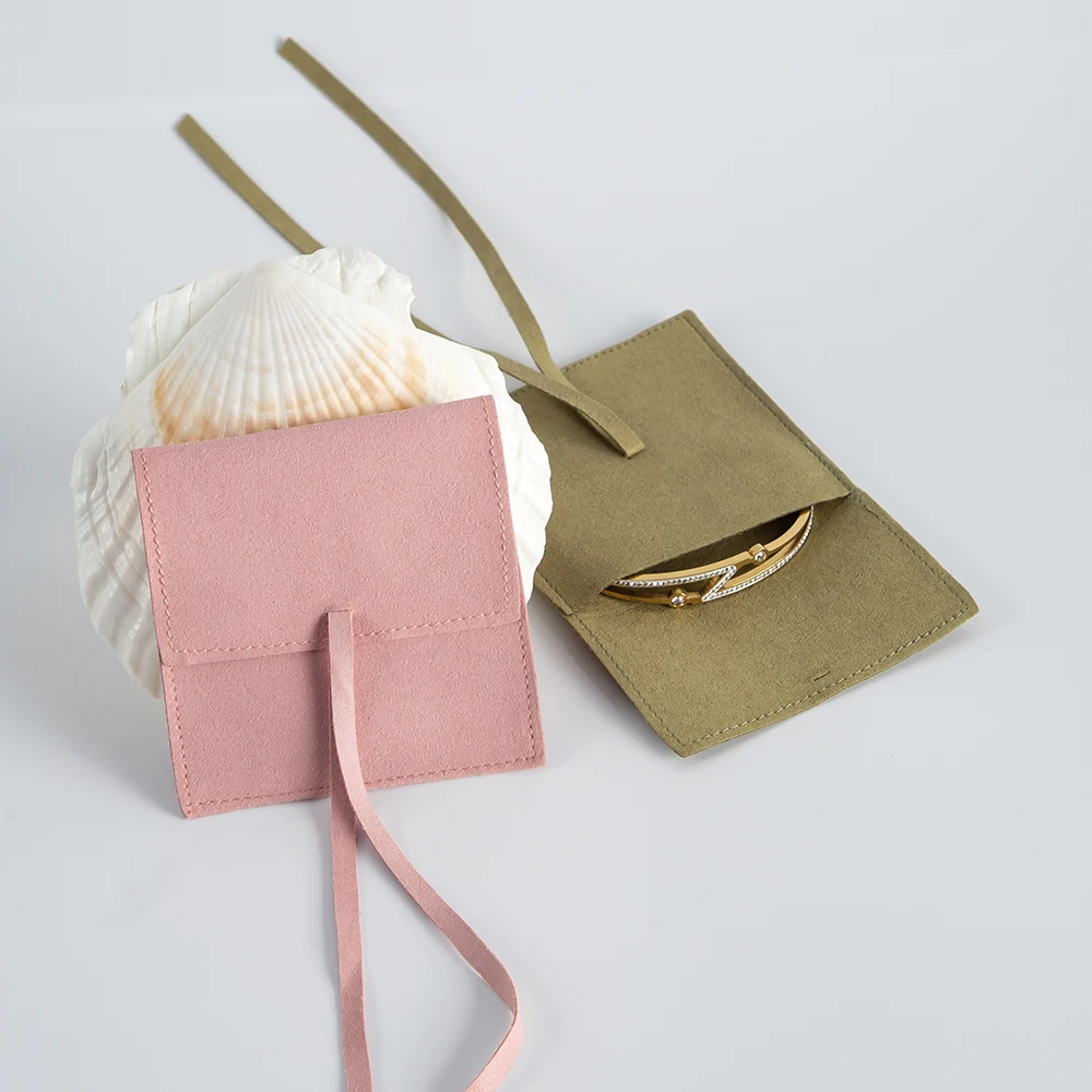 Bolsa de microfibra para joyería, bolsa de embalaje de aromaterapia, para regalo de boda, anillo, pendientes, collar, organizador USB, 10 unidades por lote