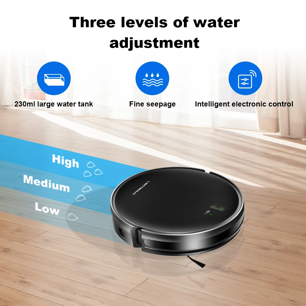 LIECTROUX L200 Robot Vacuum Cleaner & Wet Mop Combo,Smart Mapping,WiFi App,4KPa,Brushless Motor, Electric control water tank