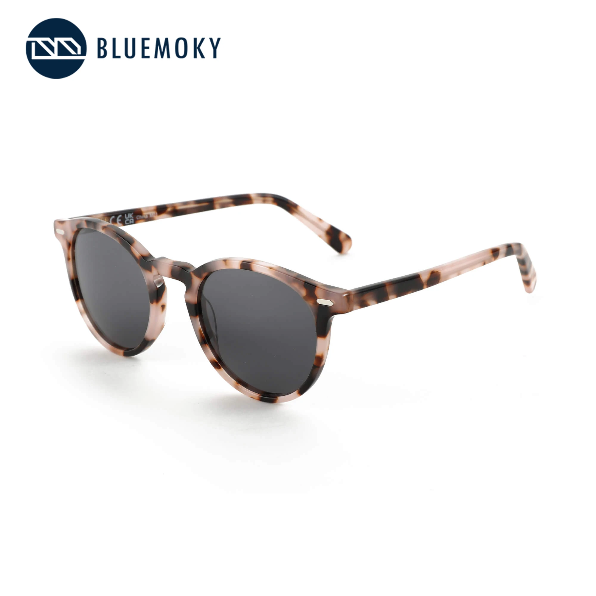 

BLUEMOKY Stylish Round Polarized Sunglasses For Women Uv400 Protection Shades High-quality Acetate Fashion Sun Glasses