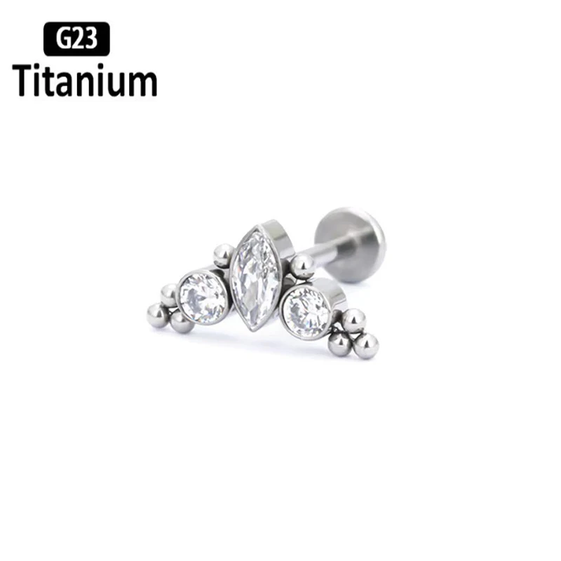 G23 Titanium Lip Piercing Internally Thread Animal type ASTM f136 Labret Lip Rings Helix Tragus Studs Earrings Lobe Body Jewelry