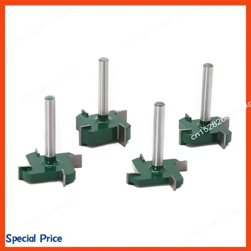 

ABIY 4 шт., фрезы для поверхности спойлера с ЧПУ, 1/4 дюйма, твердосплавные фрезы для выравнивания плиты, комплект фрез, фреза для пазов