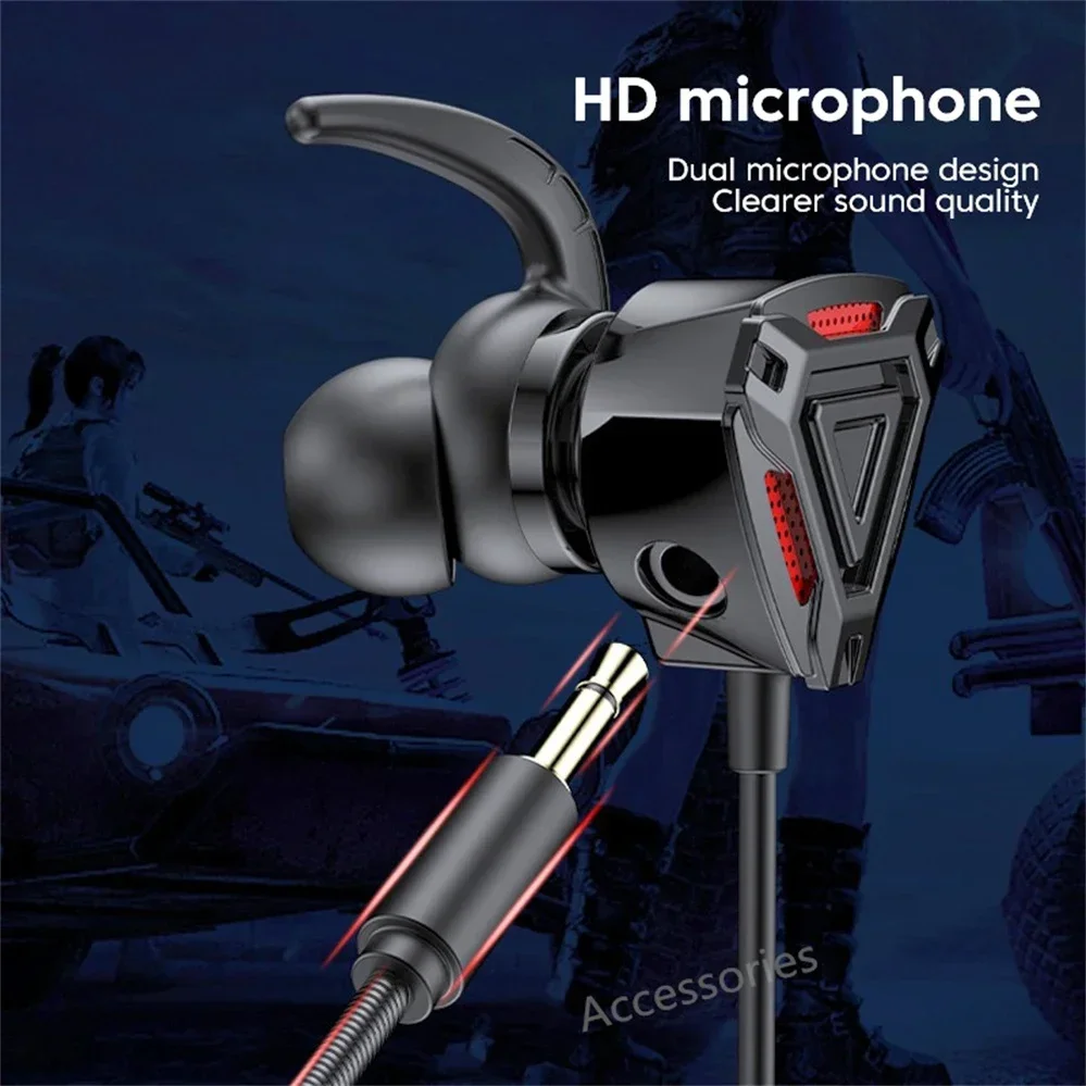 EARDECO 3.5mm Wired Headphones Gaming Headphone Headset Bass Stereo Gamer Wired Earphone Noise Cancelling Earbuds With Dual Mic