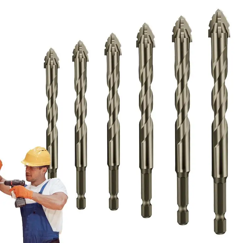 High Strength Steel Drill Bits Four-Edge Serrated Drill Bits High Hardness Bevel Tip Serrated Drill Bits For Brick Wood