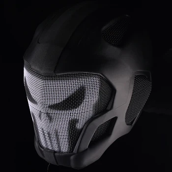 Tactical full protection helmet, lightweighting CQB Airsoft Paintball CS game breathable mesh skull protective mask