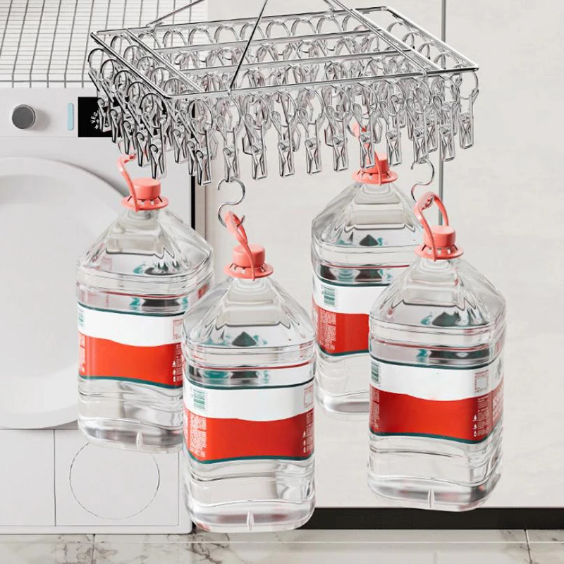 Steel Windproof Clothespin Laundry Hanger Clothesline Dryer Bra Towel Rack Clothes Airer Peg Hook Drying Sock view 4