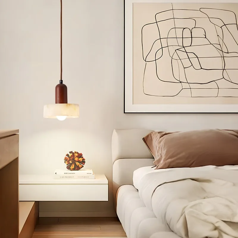 Wooden Tricolor Chandelier Japanese Retro Style Ceiling Lamp Exhibition Hall Living Room Study Pendant Light Full Spectrum Lamps