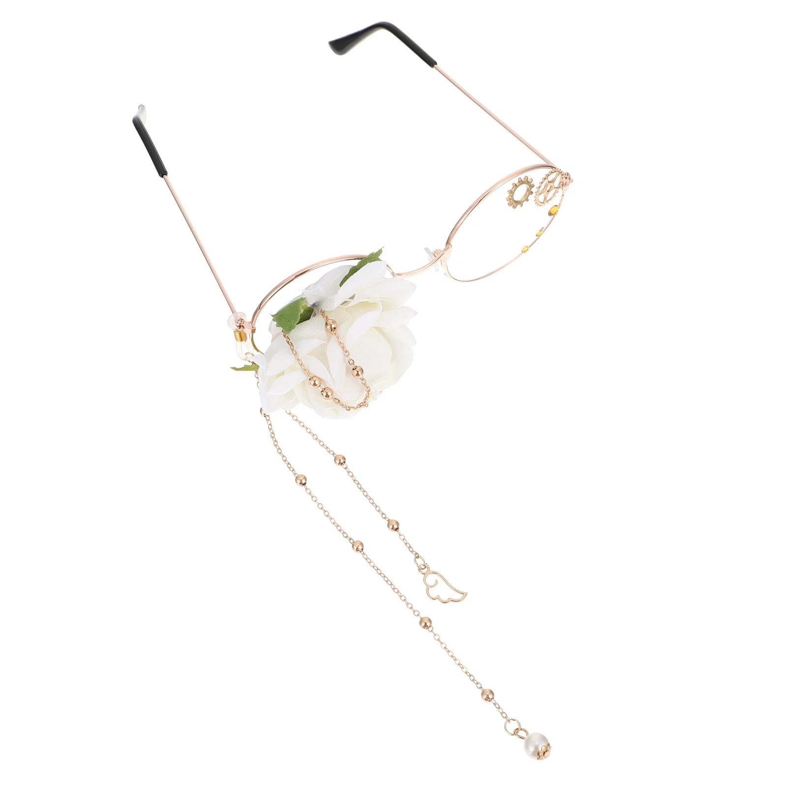 

Lolita Glasses Accessories Steampunk Cosplay Retro Chain Rose Decorative Eyewear for Party Cosplay Glasses