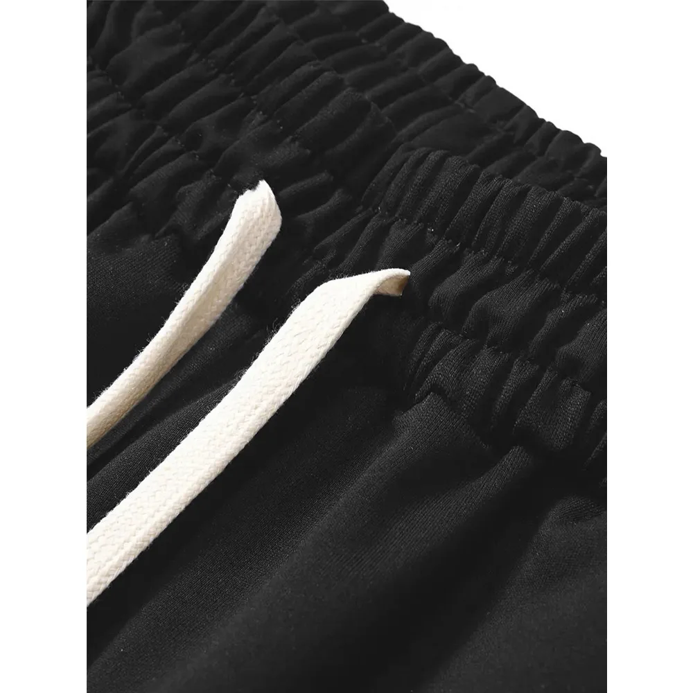 شورت رياضي كاجوال للرجال مع جيوب برباط مطبوعة، شورت رياضي ناعم وفضفاض مناسب لجميع المواسم