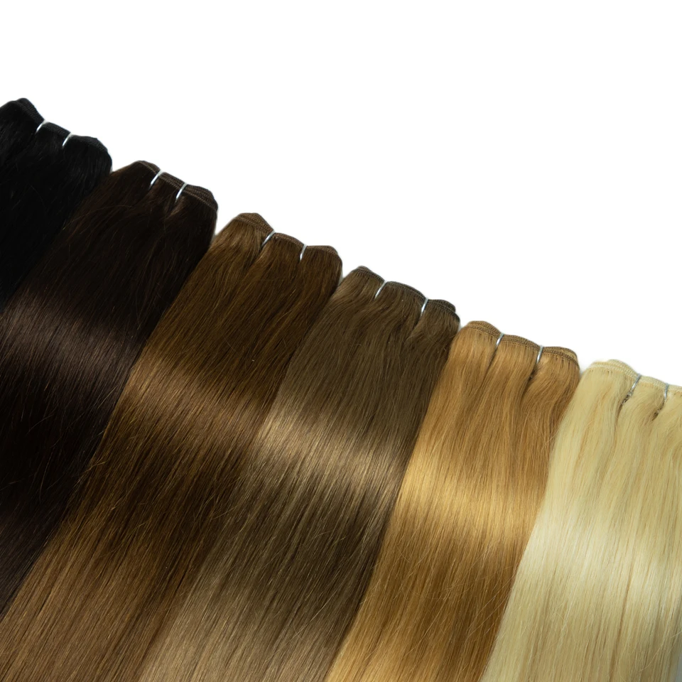 Pacotes de Cabelo Humano Elegantes para Mulheres 4 #   Extensões de Cabelo Humano Colorido Marrom, Cabelo Humano Colorido Loiro 613, Cabelo Brasileiro