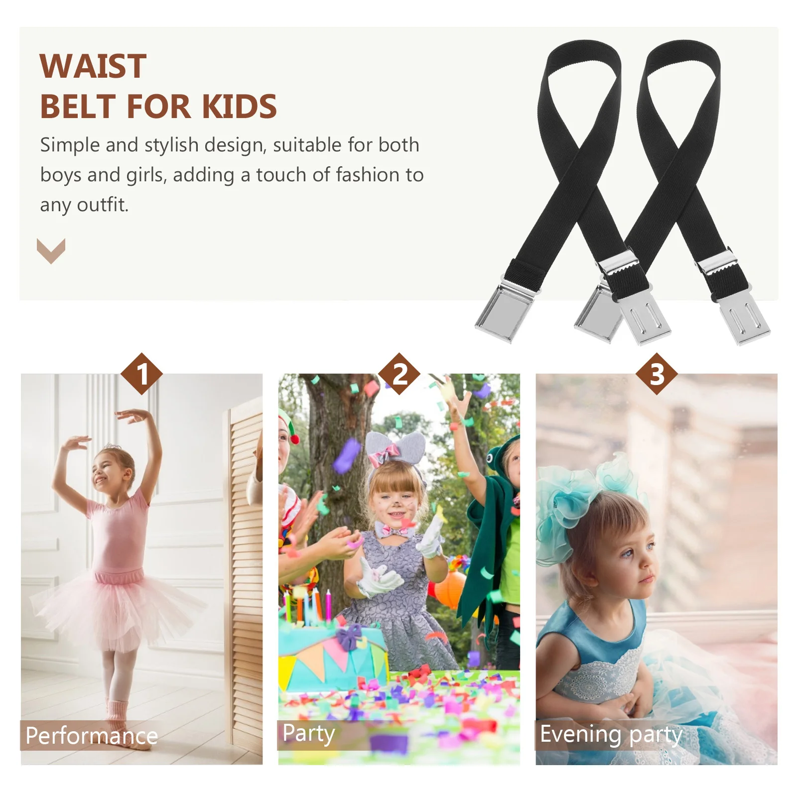 2Pcs Belt Magnetic Closure Durable Elastic Waist Band Adjustable Length for Uniform Accessories