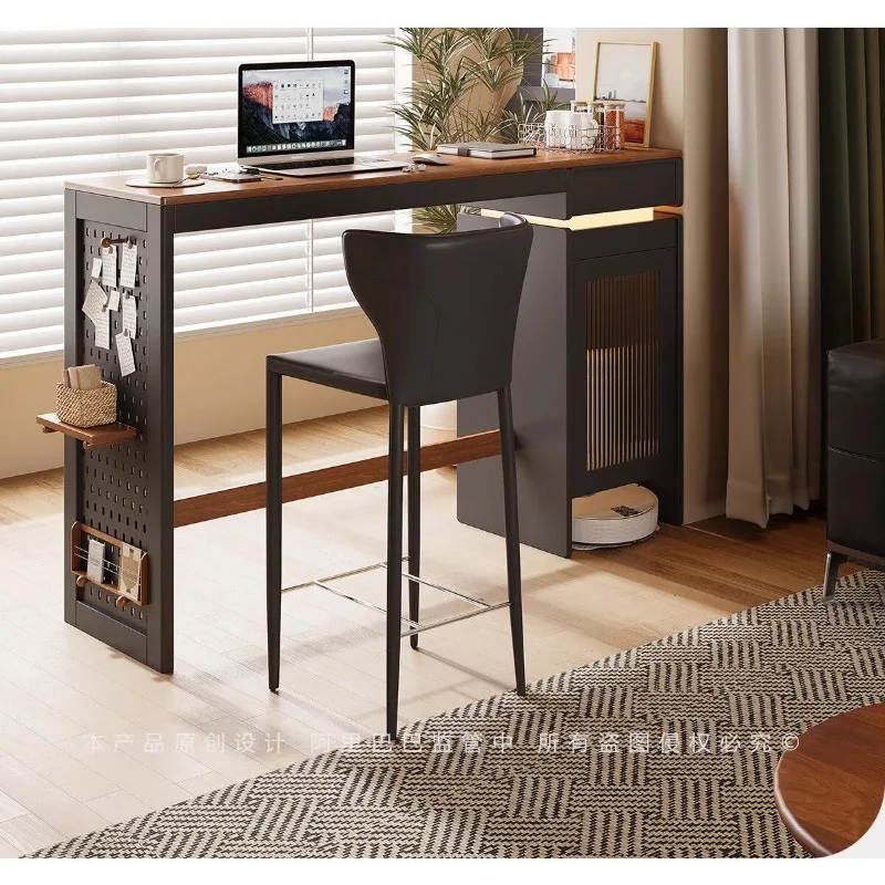 Retro style bar counter long table household balcony partition integrated high table sofa porch against the wall leisure desk