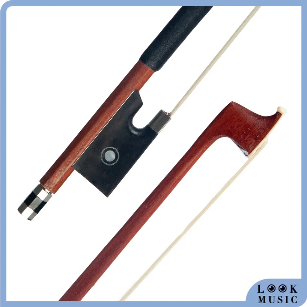 

LOOK Full Size Violin Bow Brazilwood Round Stick Bow Ebony Frog Sheep Skin Grip Student Beginner Bow Use Violin accessories